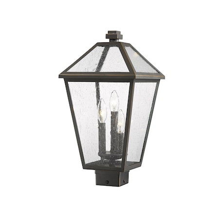 Z-Lite Talbot 3 Light Outdoor Post Mount Fixture, Oil Rubbed Bronze And Seedy 579PHBS-ORB